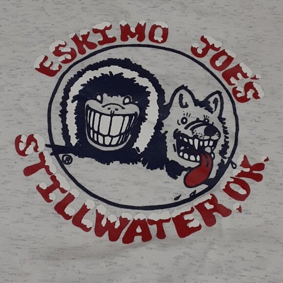 Gear for Sports VTG 90s Eskimo Joes Gray striped crewneck sweatshirt Unisex XL - Picture 6 of 7